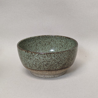 Practical Bee bowls: speckled tan clay, farmhouse-inspired glazes, microwave/dishwasher safe, 2.75" x 6.25". Handmade in Kingston, Ontario at Amaranth Stoneware.