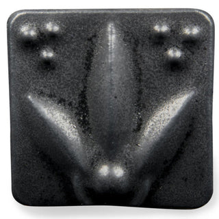 Satin Matte Black glaze, an opaque, buttery black, enhances textured ware with a classic art deco look. Amaranth Stoneware Canada.