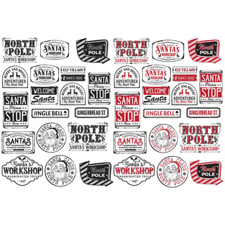 Santa Workshop Signs - Underglaze Transfer by Sanbao