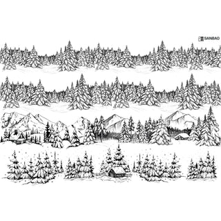 Snow Cabin - Underglaze Transfer