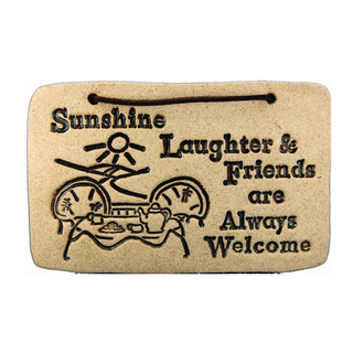 Weatherproof Stoneware Sayings: 7.5"x4.75", lead-free, durable, indoor/outdoor use. Handcrafted in Kingston. Amaranth Stoneware Canada.