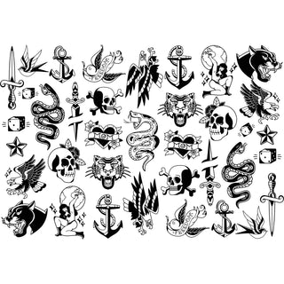 Vintage Tattoo - Underglaze Transfer