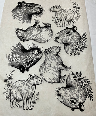 Capybarras - Underglaze Transfer by Ceramica Transfers