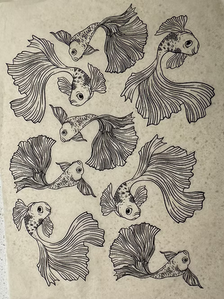 Fancy Fish - Underglaze Transfer by Ceramica Transfers
