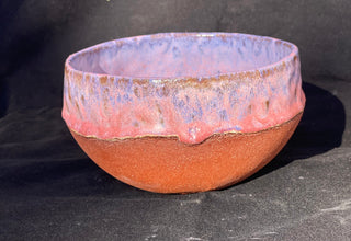 Amethyst glaze, multihued purple with warm and cool tones. Amaranth Stoneware Canada.