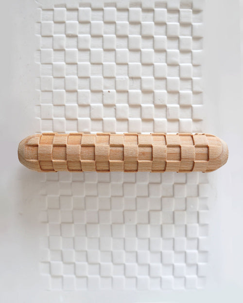 Checker - Clay Texture Roller - Amaranth Stoneware Canada