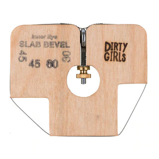 Ultimate handbuilding tool with 30°, 45°, and 60° bevel angles for perfect slab cuts. Adjustable taut wire. Amaranth Stoneware Canada.