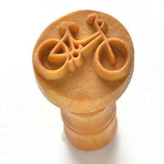 MKM Scm Pottery Stamp, 1 inch (2.5 cm) in diameter, for detailed clay designs. Bike bicycle stamp. Browse MKM’s site or request your favorite. Amaranth Stoneware Canada.