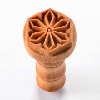 MKM Scm Pottery Stamp, 1 inch (2.5 cm) in diameter, for detailed clay designs. Flower stamp. Browse MKM’s site or request your favorite. Amaranth Stoneware Canada.