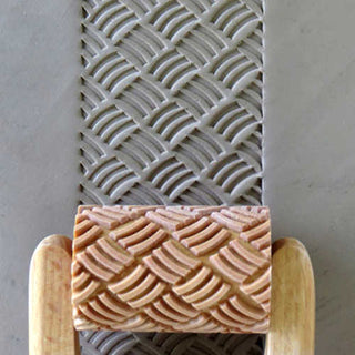MKM RL Rollers, 6 cm wide, for patterns on clay. Pair with RH-1 Handle. Browse MKM’s site or request designs. Amaranth Stoneware Canada.