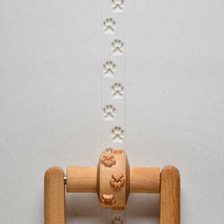MKM RS Rollers, 1.5 cm wide, ideal for clay patterns. Paw prints design. Use with RH-1 Handle. Browse MKM’s site or request designs. Amaranth Stoneware Canada.