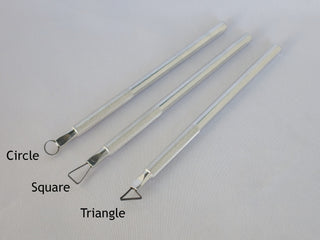Fine ribbon steel tool with 0.25" aluminum handle for sculpting, detailing, and trimming. Ideal for clay, greenware, and more. 5.5" long. Amaranth Stoneware Canada.