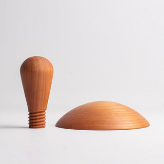 Garrity Mushroom Anvils with 5” diameter head and 2-3” handle, perfect for shaping clay slabs into dishes. Pair with foam or use flat on your table. Anvil handmade from cherry wood in St. Louis, MO. Amaranth Stoneware Canada.