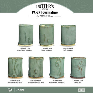 Tourmaline is an intense, opaque blue-green glaze that forms a smooth, strong surface. Amaranth Stoneware Canada.