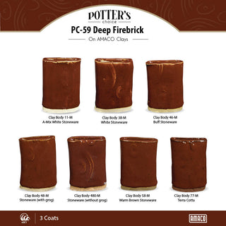 Deep Firebrick is an opaque, speckled brick red glaze that breaks translucent where thin. Amaranth Stoneware Canada.