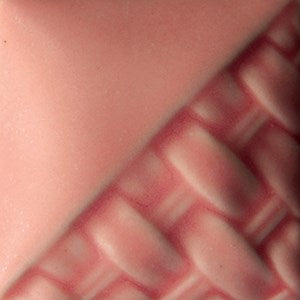 Pink Matte semi-opaque matte pink glaze at Cone 6; lighter coats reveal body characteristics, especially on dark/speckled clay.
At Cone 10: Changes to soft pink translucent gloss. Amaranth Stoneware Canada.
