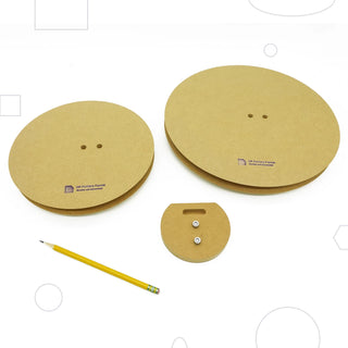 Round Forms pack with soft edges and drill holes. Includes two 9", two 12", and one WA2 Key with pins. Amaranth Stoneware Canada.