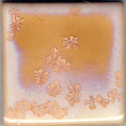 A cheerful, translucent orange with pink crystals. Perfect for decorative ware! Amaranth Stoneware Canada.