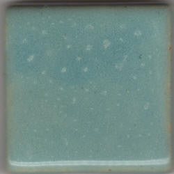 Sea Mist, a Texas Two Step Overcoat, is a mottled blue-green that can create oilspot effects when layered. Amaranth Stoneware Canada.