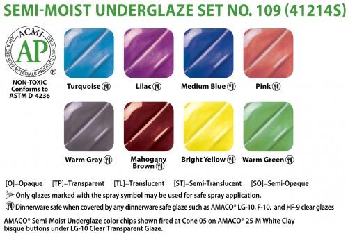 Smugs Semi-Moist Underglaze Set #109 by Amaco - Amaranth Stoneware Canada