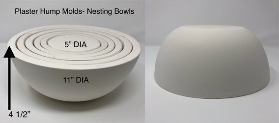 Plaster Hump Mold Bowl Set - Flat Bottom - 6pcs